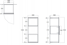 Шкаф для ванной Simas Wave подвесной 40х35 см дуб/цемент WAM 6