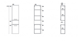 Шафа-пенал підвісний Kerasan Comunita білий структурний 917755