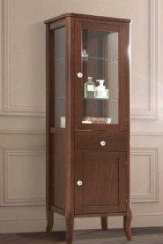 Шкаф-пенал с витриной Kerasan Retro деревянный орех 731540