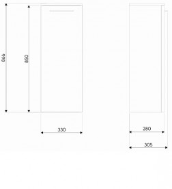 Шкафчик боковой Kolo Nova Pro 33х86.6 см серый ясень 88436000