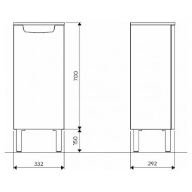 Шафка бічній Kolo Rekord венге 88475000