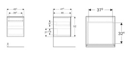 Шкафчик для ванной Geberit Acanto подвесной 45,2х47,5 см ДСП лава матовая 503.010.JK.1