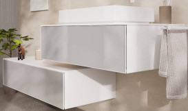 Шкафчик для ванной Hansgrohe Xevolos E подвесной 118х55,5 см матовый белый/белый 54325320