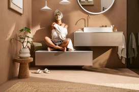 Шафка для ванної Hansgrohe Xevolos E підвісна 118х55,5 см пісочно-бежевий матовий/пісочно-бежевий 54326790