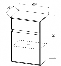 Шафка для ванної Kolpa-san Donna D 671 підвісний 46Х68 см МДФ чорний/білий 528880