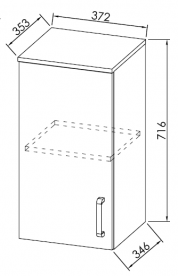 Шкафчик для ванной Kolpa-san Evelin E 702 подвесной 37.2х71.6 см ДСП белый 574030