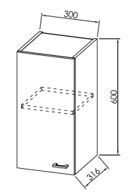 Шафка для ванної Kolpa-san Fiona F 602 підвісна 30х60 см ДСП з покриттям з ПВХ білий 507790