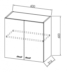 Шафка для ванної Kolpa-san Fiona F 602/600 підвісна 60х60 см ДСП з покриттям з ПВХ білий 507780