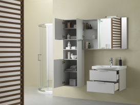 Шкафчик для ванной Kolpa-san Lana L 702/14 подвесной 40х70 см ДСП серый 529090