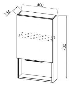 Шкафчик для ванной Kolpa-san Lana L 702/14 подвесной 40х70 см ДСП серый 529090