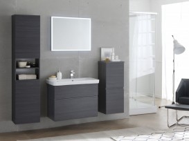 Шкафчик для ванной Kolpa-san Oxana O 953 подвесной 40.6х95.4 см ДСП с ПВХ-пленкой темный дуб 507340