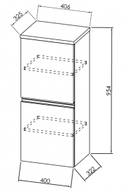 Шкафчик для ванной Kolpa-san Oxana O 953 подвесной 40.6х95.4 см ДСП с ПВХ-пленкой темный дуб 507340