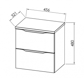 Шафка для ванної Kolpa-san Tara OT 45 підвісний 45.6х48 см ДСП з 3D плівкою білий 528530