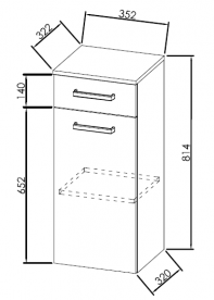 Шкафчик для ванной Kolpa-san Viva V 811 подвесной 35.2х81.4 см ДСП белый 505720