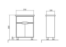 Шкафчик для ванной напольнй Аквародос Родорс 51х85 см ДСП/МДФ белый АР000001185