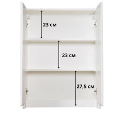 Шкафчик для ванной подвесной Аквародос Квадро 60х80 см ДСП/МДФ белый АР000001080
