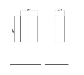 Шкафчик для ванной подвесной Аквародос Акцент 60х80 см ДСП/МДФ белый АР000000835