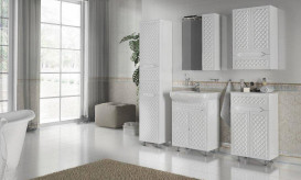 Шафка для ванної підвісної Аквародос Родорс 50х80 см ДСП/МДФ білий АР000001184