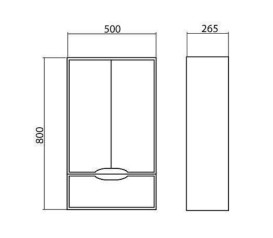 Шафка для ванної підвісної Аквародос Родорс 50х80 см ДСП/МДФ білий АР000001184