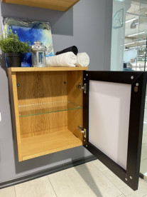 Шкафчик для ванной подвесной Fancy Marble Meloria Glass 42х30 см петли справа шпон/стекло 31205013601