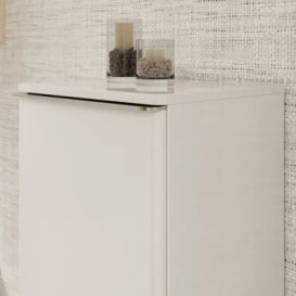 Напівпенал для ванної Hansgrohe Xelu Q 40х35 см петлі зліва МДФ/ДСП глянсовий білий ручка хром 54127000