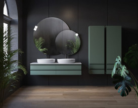 Шафка для ванної підвісна Kolpa San Alexis A 1461 450x1460x320 мм МДФ зелена 546310