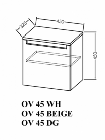 Шафка для ванної підвісна Kolpa San Vittoria OV 45 450x450x325 мм МДФ біла 546240
