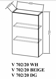 Шкафчик для ванной подвесной Kolpa San Vittoria V 702/20 450x700x200 мм МДФ бежевый 547140