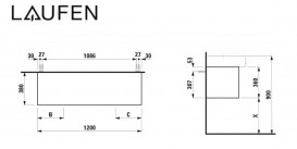 Шкафчик для ванной подвесной Laufen Boutique 120x36x38 см ЛДСП/МДФ светлый дуб H4090301502501