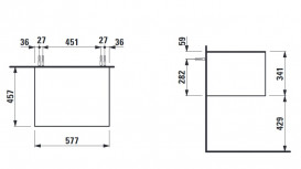 Шкафчик для ванной подвесной Laufen Sonar 60 см МДФ/ДСП белый матовый H4054000341701