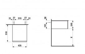 Шкафчик для ванной подвесной Laufen Space 43,5x51,8x24,9 см HPL темный вяз H4111011601031
