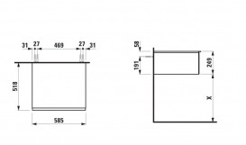 Шкафчик для ванной подвесной Laufen Space 58,5x51,8x24,9 см HPL белый матовый H4111311601001
