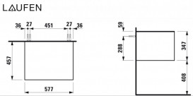 Шафка для ванної підвісної Laufen The New Classic 60 см МДФ/ДСП біла матова H4060050851701