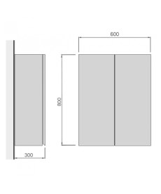 Шафка для ванної підвісної Мийдодир Блонді Ш-60 60х80 см ДСП/МДФ білий глянець 00-0008165