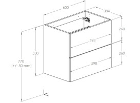 Шкафчик для ванной Roca Kwadro 60х38,4 см ДСП белый глянцевый A857971806