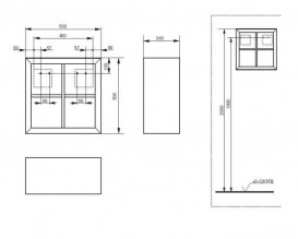 Шкафчик для ванной TOTO NC подвесной открытый венге FU10014A-VO