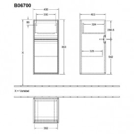 Шкафчик для ванной Villeroy & Boch Antheus 40х40 см петли слева МДФ американский орех B06700PV