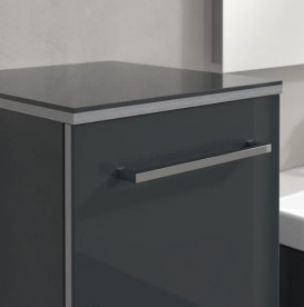 Шкафчик для ванной Villeroy & Boch Avento 35х40,4 см петли слева МДФ с акриловым покрытием стекло серое A89500B1