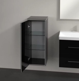 Шкафчик для ванной Villeroy & Boch Avento 35х40,4 см петли слева МДФ с акриловым покрытием стекло черное A89500B3