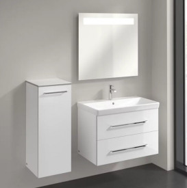 Шафка для ванної Villeroy & Boch Avento 35х40,4 см петлі зліва МДФ з акриловим покриттям скло біле A89500B4