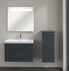 Шкафчик для ванной Villeroy & Boch Avento 35х40,4 см петли справа МДФ с акриловым покрытием стекло серое A89501B1