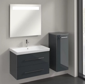 Шкафчик для ванной Villeroy & Boch Avento 35х40,4 см петли справа МДФ с акриловым покрытием стекло серое A89501B1