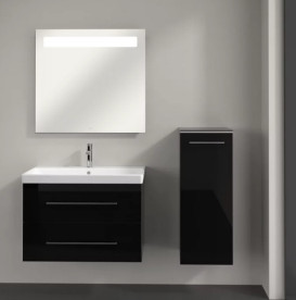 Шкафчик для ванной Villeroy & Boch Avento 35х40,4 см петли справа МДФ с акриловым покрытием стекло черное A89501B3