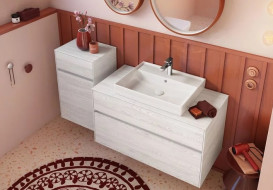 Шкафчик для ванной Villeroy & Boch Collaro 40,4x74,8х34,9 см петли слева ДСП белое дерево C03200E8