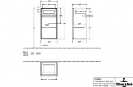 Шкафчик для ванной Villeroy & Boch Collaro 40,4x74,8х34,9 см петли слева МДФ глянцевый серый C03200FP