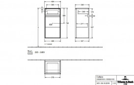 Шкафчик для ванной Villeroy & Boch Collaro 40,4x74,8х34,9 см петли справа МДФ глянцевый серый C03201FP