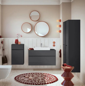 Шкафчик для ванной Villeroy & Boch Collaro 40,4x74,8х34,9 см петли справа МДФ глянцевый серый C03201FP