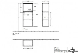 Шкафчик для ванной Villeroy & Boch Finion 41,8х93,6х27 см петли слева с подсветкой МДФ черный матовый лак/оливковый матовый лак F500GMPD