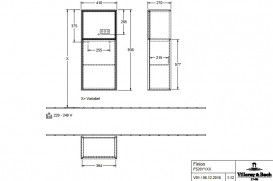 Шкафчик для ванной Villeroy & Boch Finion 41,8х93,6х27 см петли слева с подсветкой ДСП шпон дуба/глянцевый черный лак F520PHPC