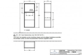 Шафка для ванної Villeroy & Boch Finion 41,8х93,6х27 см петлі зліва з підсвічуванням МДФ глянсовий чорний лак/золотий матовий лак G520HFPH